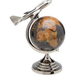 Decofiguur Globe Top Plane 39cm