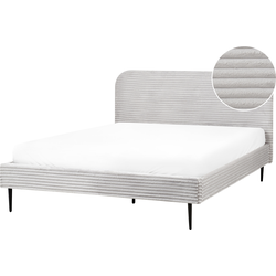 FLAYAT  - Tweepersoonsbed - Lichtgrijs - 160 x 200 cm - Corduroy