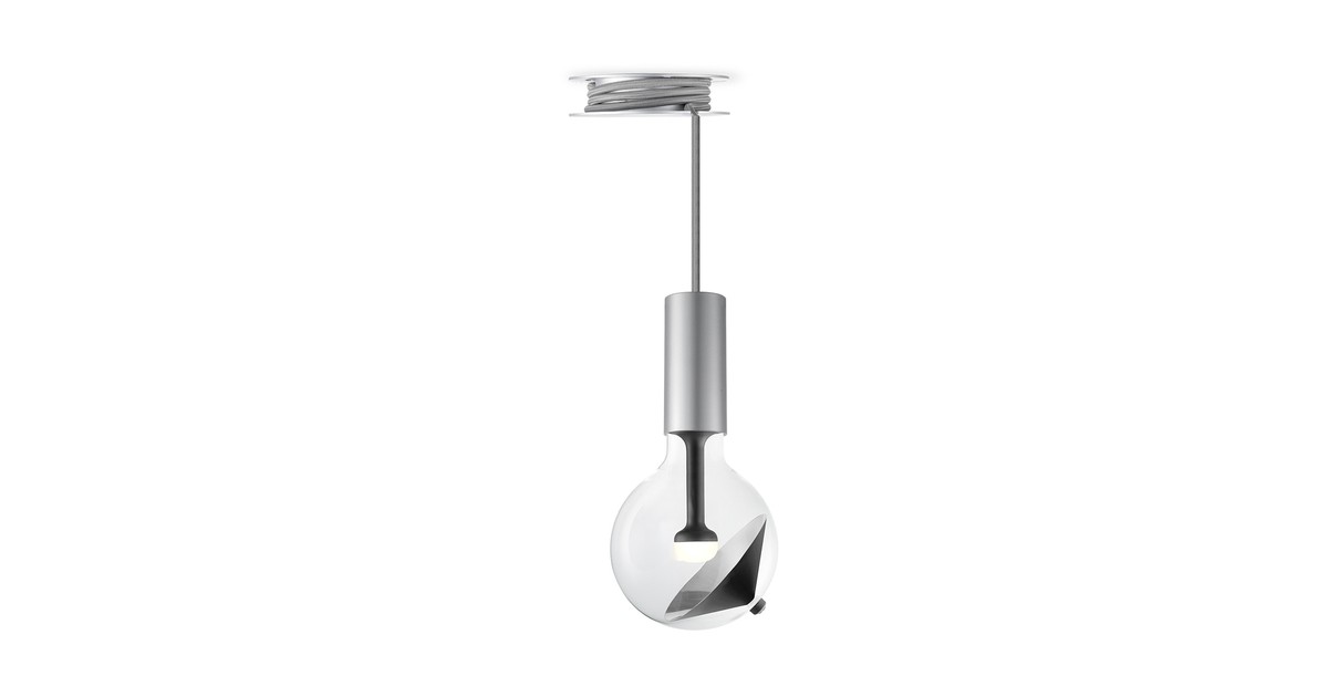 Move Me hanglamp Pulley - grijs / Cone 5,5W - zwart zilver