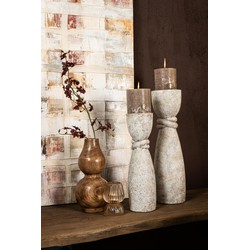 PTMD Kandelaar Ornan - 11x11x40 cm - Cement - Grijs