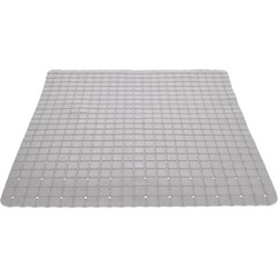 Anti-slip badmat lichtgrijs 55 x 55 cm vierkant - Badmatjes