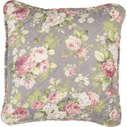 Clayre & Eef Kussenhoes Grijs Groen Polyester