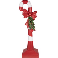 Clayre & Eef Kerstdecoratie Beeld Zuurstok 100 cm Rood Wit Polyresin Kerstfiguren