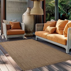 Tapijtenloods Solid Binnen en Buiten - Vloerkleed - Indoor & Outdoor - Laagpolig Effen - Bruin Beige- 280x370 CM