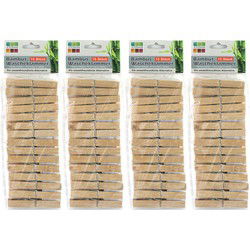 Jedermann wasknijpers - 60x - bamboe hout - 9,5 cm - Knijpers