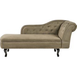 NIMES - Chaise longue - Olijfgroen - Rechtszijdig - Fluweel