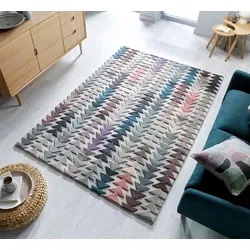 Archer vloerkleed - Laagpolig - 100% Wol - Geo Modern - Multi - 160 X 230 CM