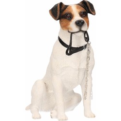 Honden beeldje Jack Russel met riem 15 cm - Beeldjes