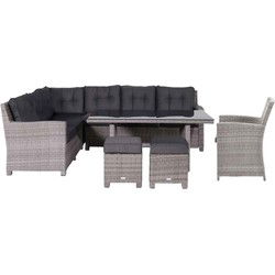 Garden Impressions Jaru lounge dining set 6-delig links - luxe kussens