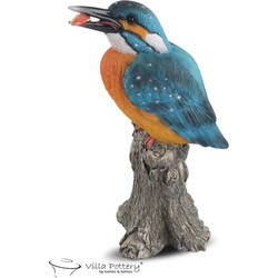 Villa Pottery  IJsvogel met vis - 16x11x28