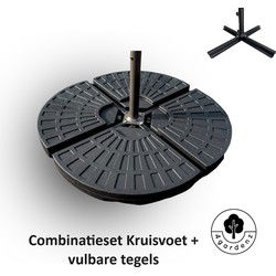 4gardenz® Combinatieset Verzwaringsset met Parasolvoet Kruis 70 KG