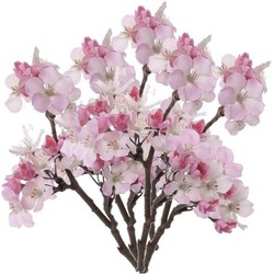 Set van 5x stuks roze appelbloesem kunstbloem/tak met 17 bloemetjes 36 cm - Kunstbloemen