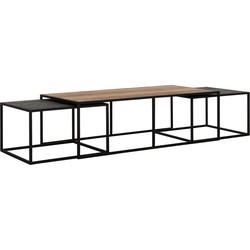 DTP Home Coffee table Cosmo rectangular, set of 3,35x110x60 cm / 32x70x70 cm, recycled teakwood
