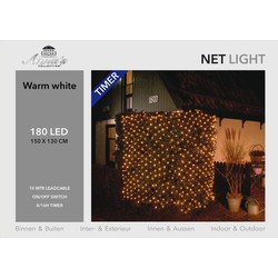 2x stuks boomverlichting lichtnet met timer warm wit 150 x 130 cm - kerstverlichting lichtnet