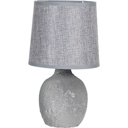 Clayre & Eef Tafellamp  Ø 15x26 cm  Grijs Keramiek Rond Bureaulamp