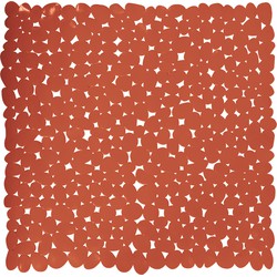 MSV Douche/bad anti-slip mat - badkamer - pvc - terracotta - 53 x 53 cm - Badmatjes