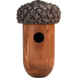 Decoris Nestkastje - eikel - hout - 25 cm - Vogelhuisjes