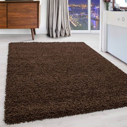 Hoogpolig vloerkleed - Plus Shaggy Bruin - 80 X 150