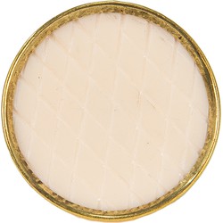 Clayre & Eef Deurknop  Ø 4 cm Beige Metaal Kunststof Rond Ruit Meubelknop