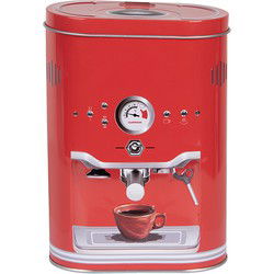 Clayre & Eef Bewaarblik 14x8x19 cm Rood Metaal Koffiekopje
