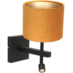 Moderne Wandlamp - Steinhauer - Metaal - Modern - E27 - L: 250cm - Voor Binnen - Woonkamer - Eetkamer - Zwart