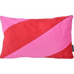 Sierkussen Velvet Swirl Rood/Roze | 30 x 50 cm  | Fluweel/Polyester