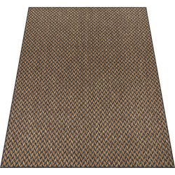 Binnen & Buitenkleed - Vloerkleed Illica Geo - Zwart / Naturel - 80x150 cm