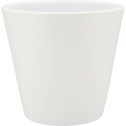 DK Design bloempot/plantenpot - Vinci - wit mat - voor kamerplant - D22 x H24 cm - Plantenpotten