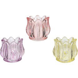 Theelichthouder glas d7h7,3 cm a3