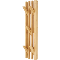 Rijk bamboe houten wandkapstok naturel - 60 x 14 cm