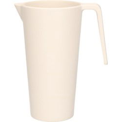 Schenkkan/waterkan - creme wit - 1500 ML - melamine - D10 x H21 cm - Schenkkannen