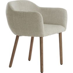 Light&living Eetkamerstoel 59,5x59x76 cm BLAINE beige+hout donker bruin