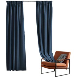 Larson Premium - Gordijnen - 1000% Blackout - 1.4m x 2.7m - Haken - Donkerblauw