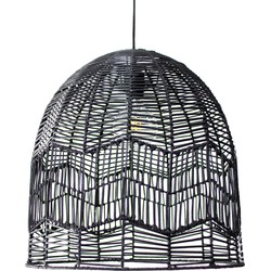 Groenovatie Rotan / Rieten Hanglamp, Handgemaakt, Zwart, ⌀45 cm