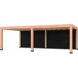 Douglas overkapping, 600 x 400, met zwarte achterwand, Westwood Modern