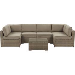 Beliani BELVEDERE - Loungeset-Bruin-PE rotan