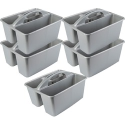 Hega Hogar Opbergbox - 5x - kunststof - 6L - met handvat - opbergdoos - Opbergbox