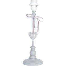 Clayre & Eef Lampenvoet   Ø 12x38 cm  Grijs Hout Rond Hart Lampvoet