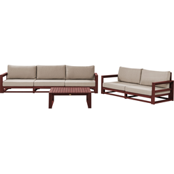 TIMOR II - Loungeset 5 zits - Taupe - Acaciahout