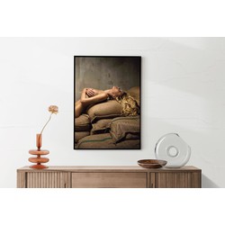 Muurwerken Akoestisch Schilderij - Mooie Blonde Blote Vrouw Industrieel - Geluidsdempend Wandpaneel - Wanddecoratie - Geluidsisolatie - PRO (AW 0.90) S (50X70)