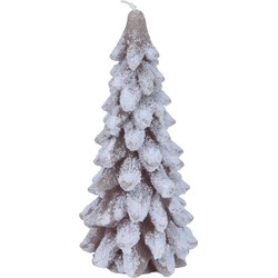 Kaars wax d9.5h20 cm licht bruin kerst - Decoris