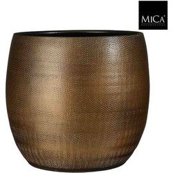 Mica Decorations Bloempot Porto - 32x32x32 cm - Terracotta - Brons,Metallic