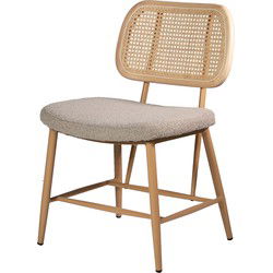 Eetkamerstoel Stof Taupe - Zithoogte 49cm - 54x54x83cm - Nienke - Set van 2