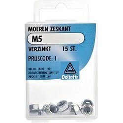 Moer zeskant m5 verz 15st