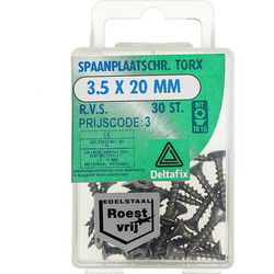 Sp.pl.schr.torx 3,5x20mm rvs 30st