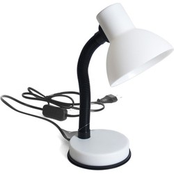 Bureaulamp wit/zwart 16 x 12 x 30 cm flexibele lamp verlichting - Bureaulampen