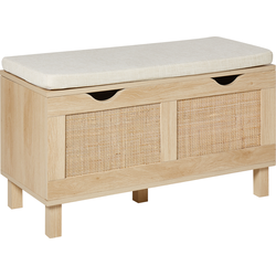 Beliani WASHINGTON - Bedbank-Lichte houtkleur-Vezelplaat