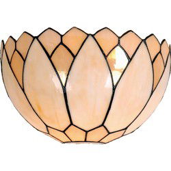 Lumilamp Wandlamp Tiffany Beige Glas