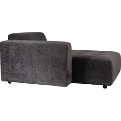 PTMD Quinta sofa chaise longue left soft velvet anthrac