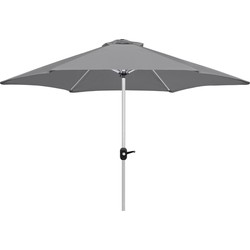 Parasol Aluminium 270 cm doorsnede met opdraaimechanisme - Grijs